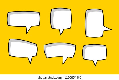 isolated colorful Blank empty speech bubbles set. Vector illustration