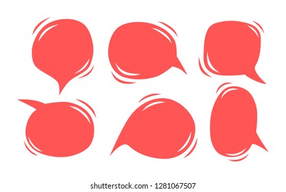 isolated colorful Blank empty speech bubbles set. Vector illustration