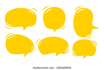 isolated colorful Blank empty speech bubbles set. Vector illustration