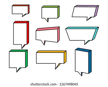 isolated colorful Blank empty white speech bubbles set. Vector illustration