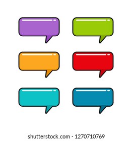 isolated colorful Blank empty white speech bubbles set. Vector illustration