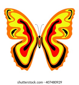 Isolated colorful butterfly clip art and different ornaments   patterns for children books white background    Eps10 vector graphics   illustration