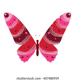 Isolated colorful butterfly clip art and different ornaments   patterns for children books white background    Eps10 vector graphics   illustration