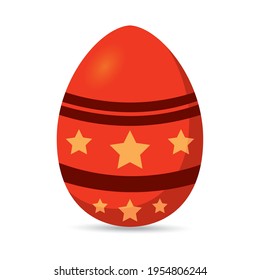Isolated colorful decorated easter egg. Easter season. Spring time - Vector