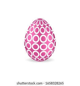 Isolated colorful easter egg with geometric ornament on a white background 3. Vector realistic illustration.