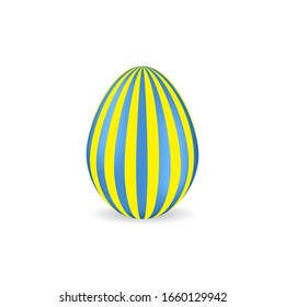 Isolated colorful easter egg with geometric ornament on a white background 1. Vector realistic illustration.