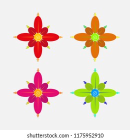 Isolated colorful flat  flowers on white bacground. for banner, poster, promotion, web site, online shopping, advertising.