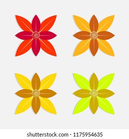 Isolated colorful flat  flowers on white background.  style for banner, poster, promotion, web site, online shopping, advertising.