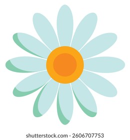 Isolated Colorful Flower Vector Illustrations