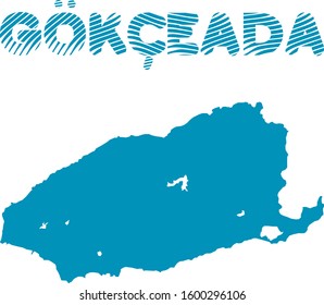 Isolated colorful Gokceada (Imbros) island map - Eps10 vector graphics and illustration