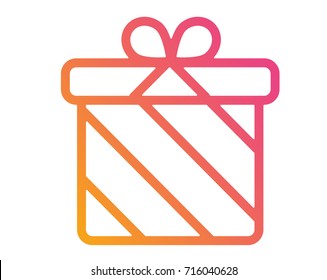 The isolated colorful gradient holiday gift box icon svg