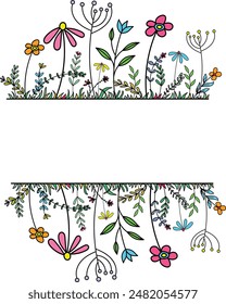 Isolated Colorful Line Frame Icon Leaf Floral Border Divider with Circular, rectangle or hexagon pink or red flower for save the date wedding tag name invitation vector