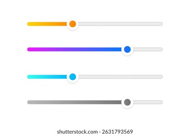 isolated colorful loading process bar element in collection vector