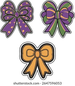 Ilustração isolada do conjunto de vetor do arco colorido do Mardi Gras