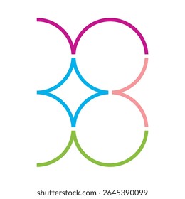 isolated colorful number vector icon