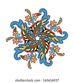 Isolated Colorful Paisley garland