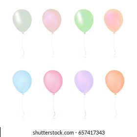 Isolated colorful pastel gathering event air balloon on white background