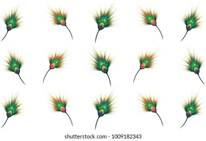 Isolated colorful peacock feathers pattern