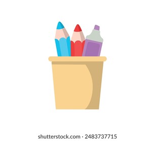 Isolated colorful pen stand symbol 
