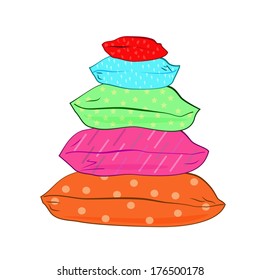 Isolated colorful pillows-vector illustration