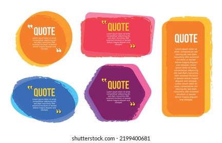 Isolated colorful quote box frame collections