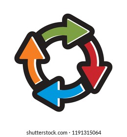 isolated colorful recycle icon vector illustraion