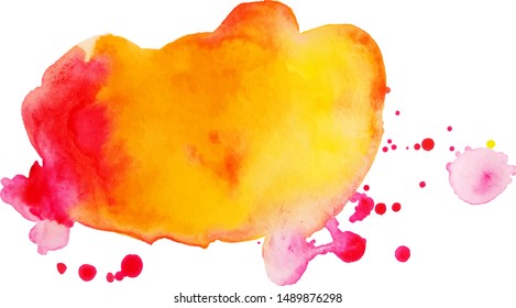 Isolated colorful splash on white background. Watercolor background. Grunge painting background