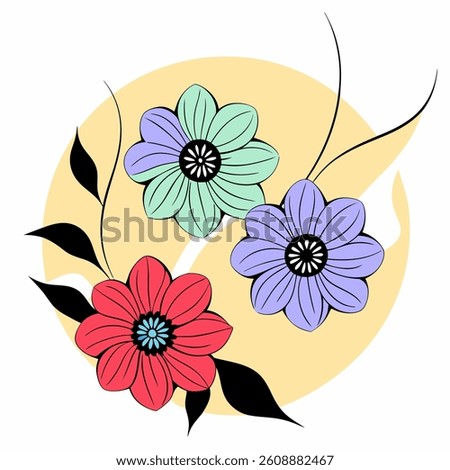 Isolated colorfull flower design on white background, Eps file