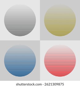 Isolated colors gradation circle background with four option gradation colors on it.