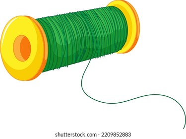 Isolated colour spool on white background illustration