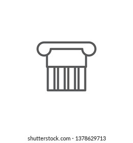 Isolated column icon line symbol on clean background. Vector pillar element in trendy style.