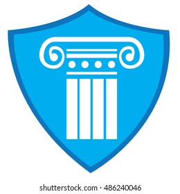 Isolated column silhouette on a heraldry shield, Vector illustration