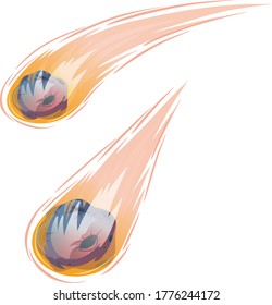 Cometa aislado en ilustración de fondo blanco