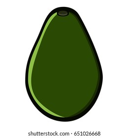 Isolated comic avocado on a white background, Vector illustration