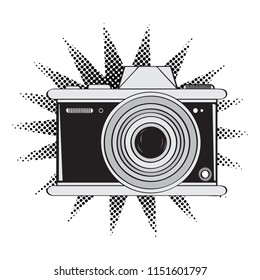 Isolated comic camera icon