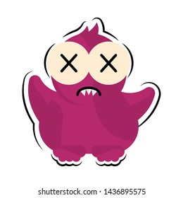 Isolated comic dead monster over a white background - Vector