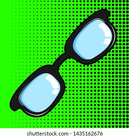 Isolated comic glasses. Pop art style - Vector