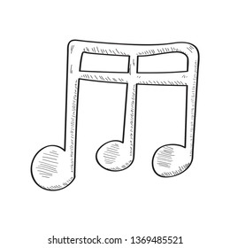 ISolated comic musical note sketch. Vector illustration design