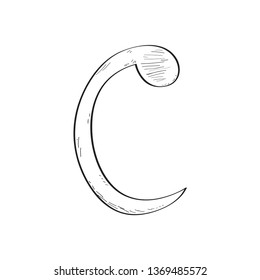 Isolated comic musical note sketch. Vector illustration design