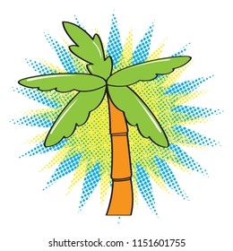 Isolated comic palm tree icon