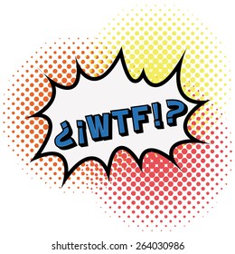 isolated comic speech bubble on a halftone background. Vector illustration