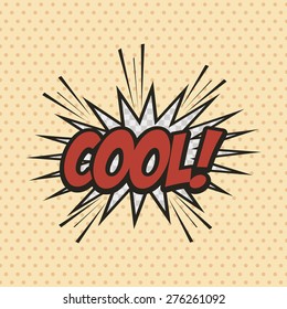 Isolated comic speech bubble on a colored background. Vector illustration