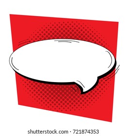 Isolated comic speech bubble on a colored background, Vector illustration