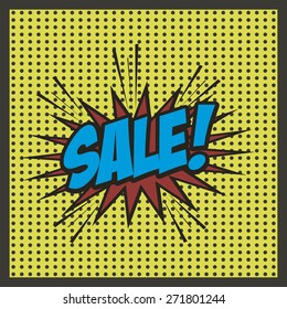 Isolated comic speech bubble for sales purposes. Vector illustration