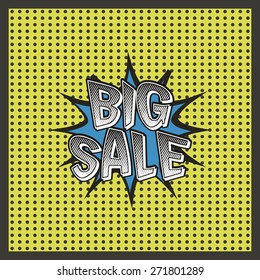 Isolated comic speech bubble for sales purposes. Vector illustration