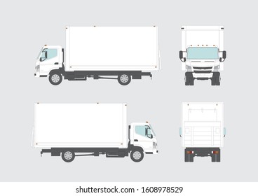 Isolated commercial shipping truck template