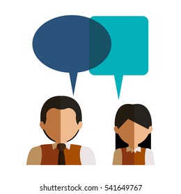 Isolated communication bubble and people design