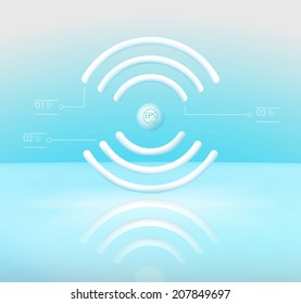 Isolated  communication vector radio wave symbol as a info chart element