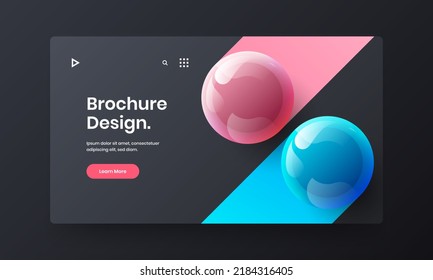 Isolated company brochure vector design concept. Colorful 3D spheres banner illustration.