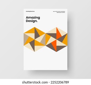 Isolated company identity A4 design vector template. Creative mosaic tiles corporate brochure layout.